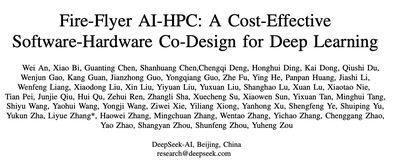 DeepSeek论文Fire-Flyer AI-HPC: A Cost-Effective Software-Hardware Co-Design for Deep Learning分析