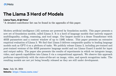 【Meta】Llama-3.1-405B模型性能分析